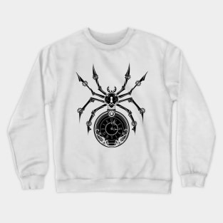 Monochrome Steampunk Mechanical Spider Crewneck Sweatshirt